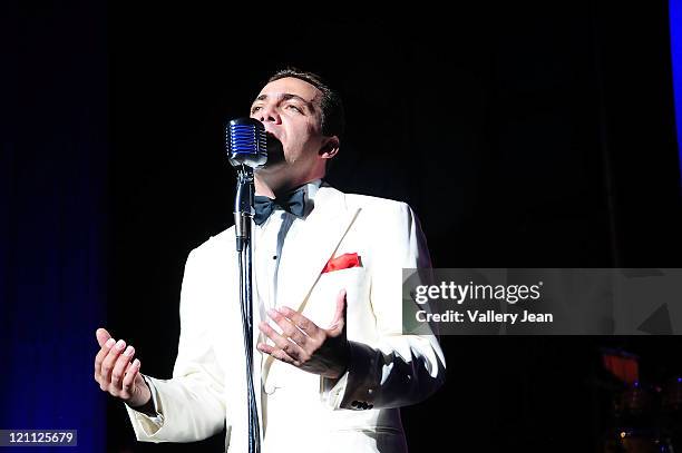 Cristian Castro performs during his Viva el Principe Tour at Fillmore Miami Beach on August 13, 2011 in Miami Beach, Florida.