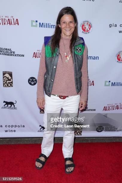 Aileen Getty attends the Greater Los Angeles Zoo Association hosts "Meet Me In Australia" to benefit Australia Wildfire Relief Efforts at Los Angeles...