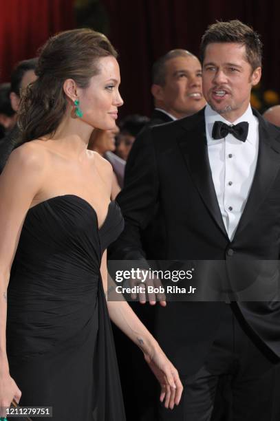 Angelina Jolie and Brad Pitt arrives to the 81st Annual Academy Awards Show at the Kodak Theater, February 22, 2009 in Los Angeles, California.