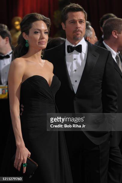 Angelina Jolie and Brad Pitt arrives to the 81st Annual Academy Awards Show at the Kodak Theater, February 22, 2009 in Los Angeles, California.