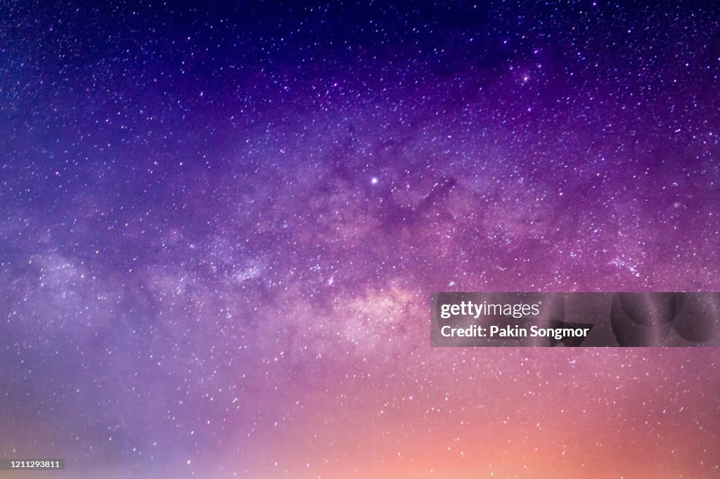 Milky way galaxy with stars and space dust in the universe