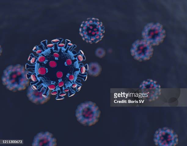 illustration of novel coronavirus - coronavirus stock-fotos und bilder