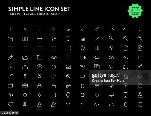 simple line icon set pixel perfect and editable stroke - icon set stock illustrations