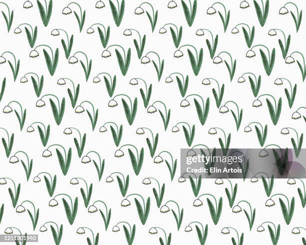 illustration of daffodils on white background - spring snowflake flower stock illustrations