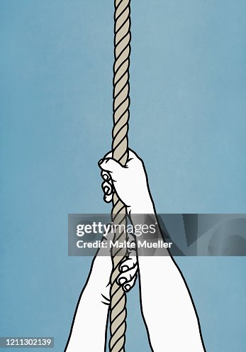 Hands pulling on rope Hands pulling on rope