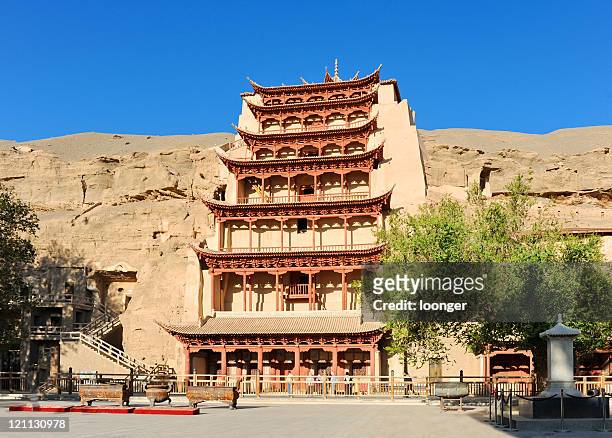 mogao grottoes of china - mogao caves stock pictures, royalty-free photos & images