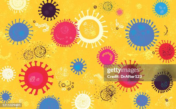 vibrant virus background - cold and flu stock illustrations