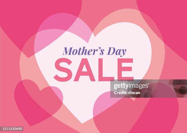 ilustraciones, imágenes clip art, dibujos animados e iconos de stock de fondo de venta del día de la madre con marco de corazones. - dia de las madres
