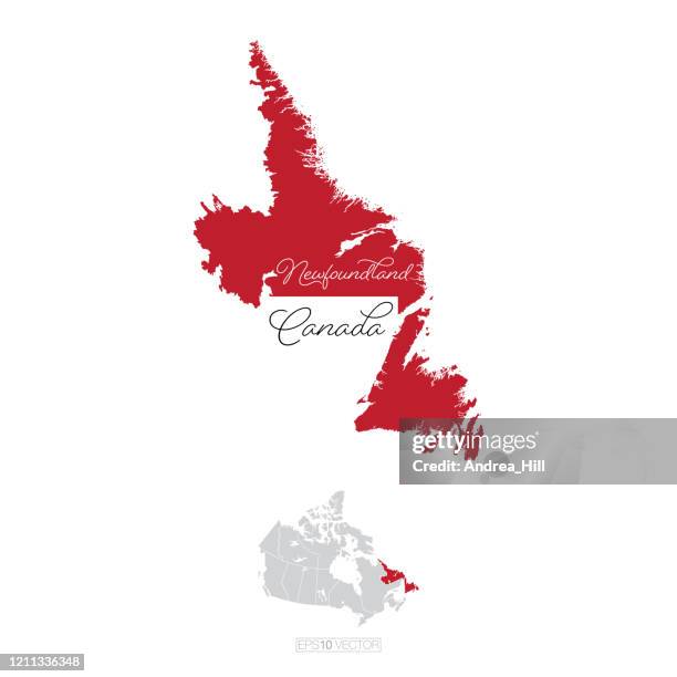 newfoundland canada vector map illustration - newfoundland map stock illustrations