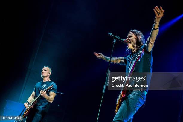 American rock band Alter Bridge, lead singer and guitarist Myles Kennedy and guitarist Mark Tremonti, perform at Afas Live, Amsterdam, Netherlands,...