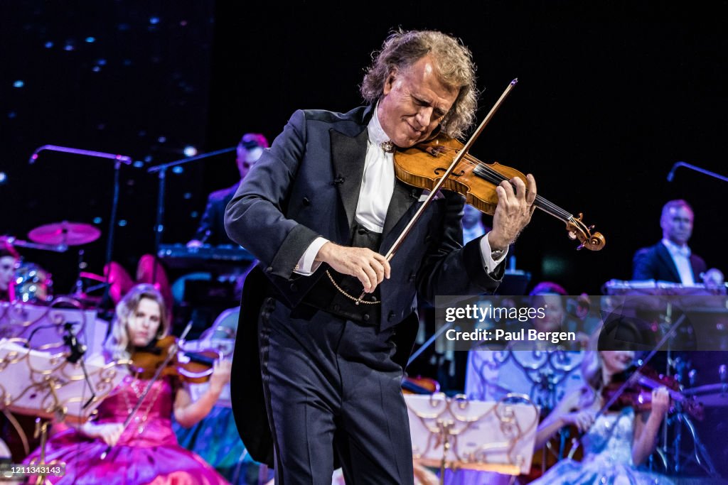 Conductor Andre Rieu Dutch conductor and violist Andre Rieu performs with his orchestra at ...