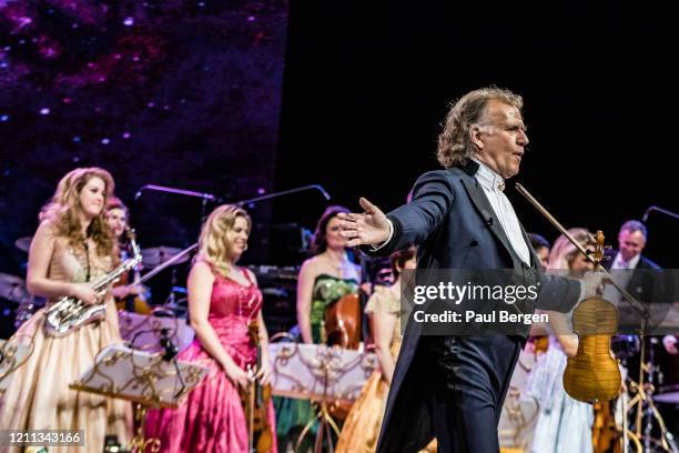 Dutch conductor and violist Andre Rieu performs with his orchestra at Ziggo Dome, Amsterdam, Netherlands, 11 January 2020.