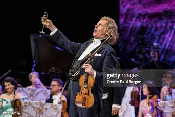 Dutch conductor and violist Andre Rieu performs with his orchestra at Ziggo Dome, Amsterdam, Netherlands, 11 January 2020.