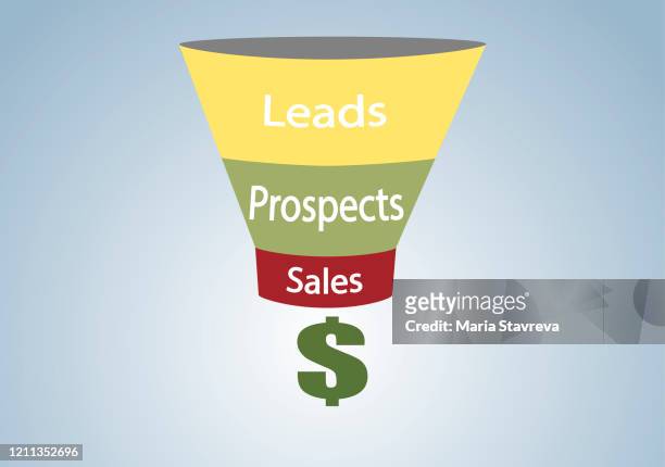sales funnel. conversion concept. - horizontal funnel stock illustrations