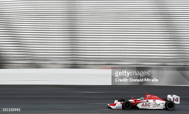 Vitor Meira of Brazil, driver of the ABC Supply Co A.J. Foyt Racing Dallara Honda, during the warnmup for the the IZOD IndyCar Series...