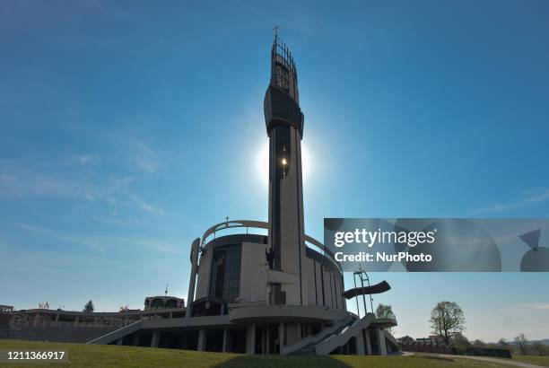 View of the Sanctuary of the Divine Mercy, the resting place of Saint Faustina Kowalska, seen on the eve of the 20th anniversary of Sister Faustina's...