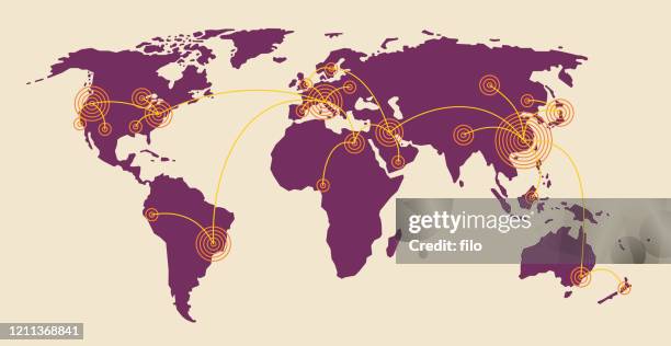 bildbanksillustrationer, clip art samt tecknat material och ikoner med pandemisjukdom sjukdom spridning - global