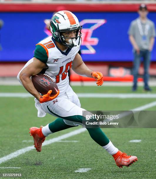 John Santiago of the Seattle Dragons returns a kickoff against the Houston Roughnecks during a XFL football game at TDECU Stadium on March 07, 2020...