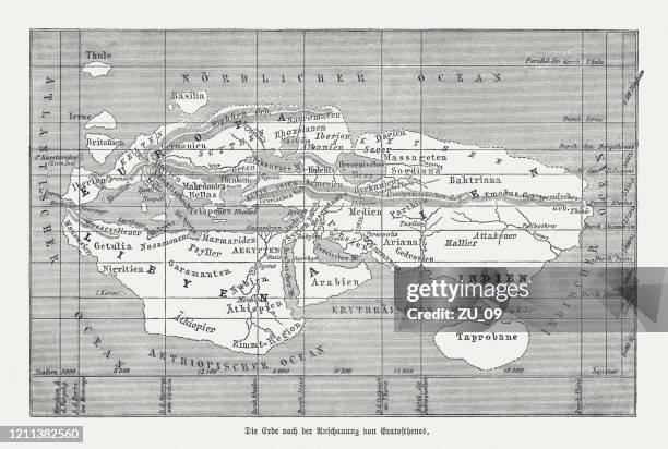 根據伊拉托塞內斯繪製的世界地圖（西元前276年西元前195/194年） - 印度洋 幅插畫檔、美工圖案、卡通及圖標