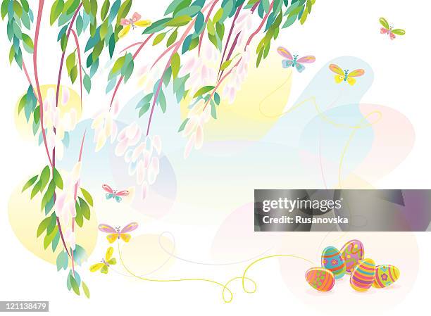 easter background - easter flowers stock illustrations