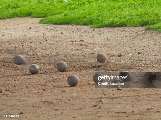 petanque game - petanque stock pictures, royalty-free photos & images