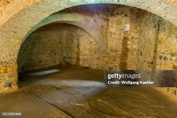 Slave quarters at the Cape Coast Castle which is one of a number of slave castles, fortifications in Ghana near Elmina built by Swedish traders.
