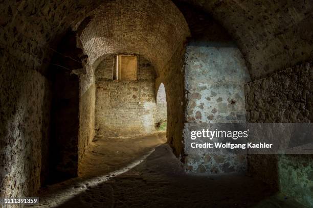 Slave quarters at the Cape Coast Castle which is one of a number of slave castles, fortifications in Ghana near Elmina built by Swedish traders.