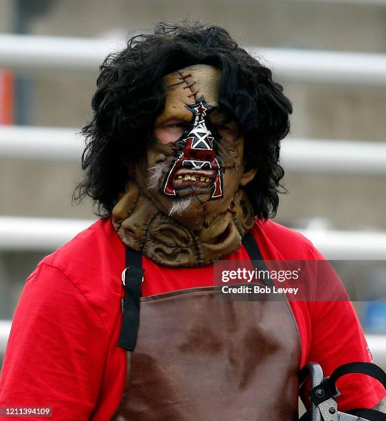Houston Roughnecks fan during a XFL football game against the Seattle Dragons at TDECU Stadium on March 07, 2020 in Houston, Texas.