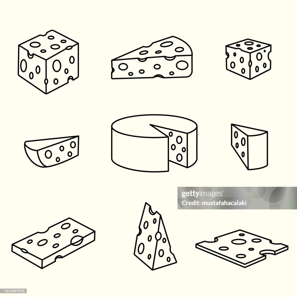 Cheese line art illustration