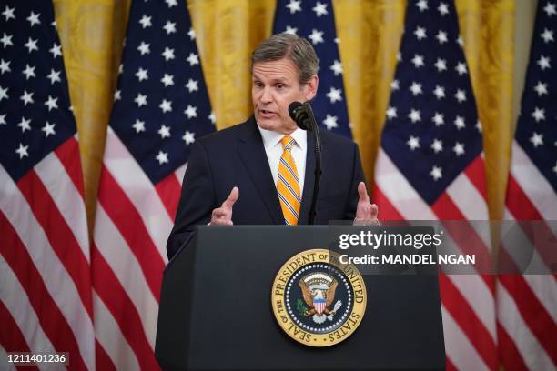 Tennessee Governor Bill Lee speaks on protecting Americas seniors from the COVID-19 pandemic in the East Room of the White House in Washington, DC on...