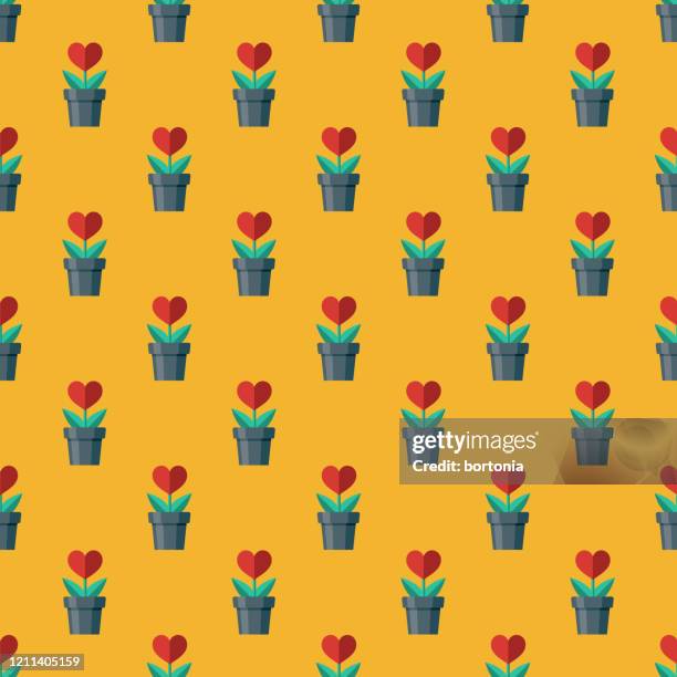 online dating pattern - empty flower pot stock illustrations
