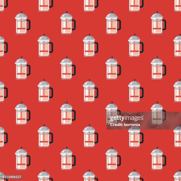zero waste pattern - empty coffee pot stock illustrations