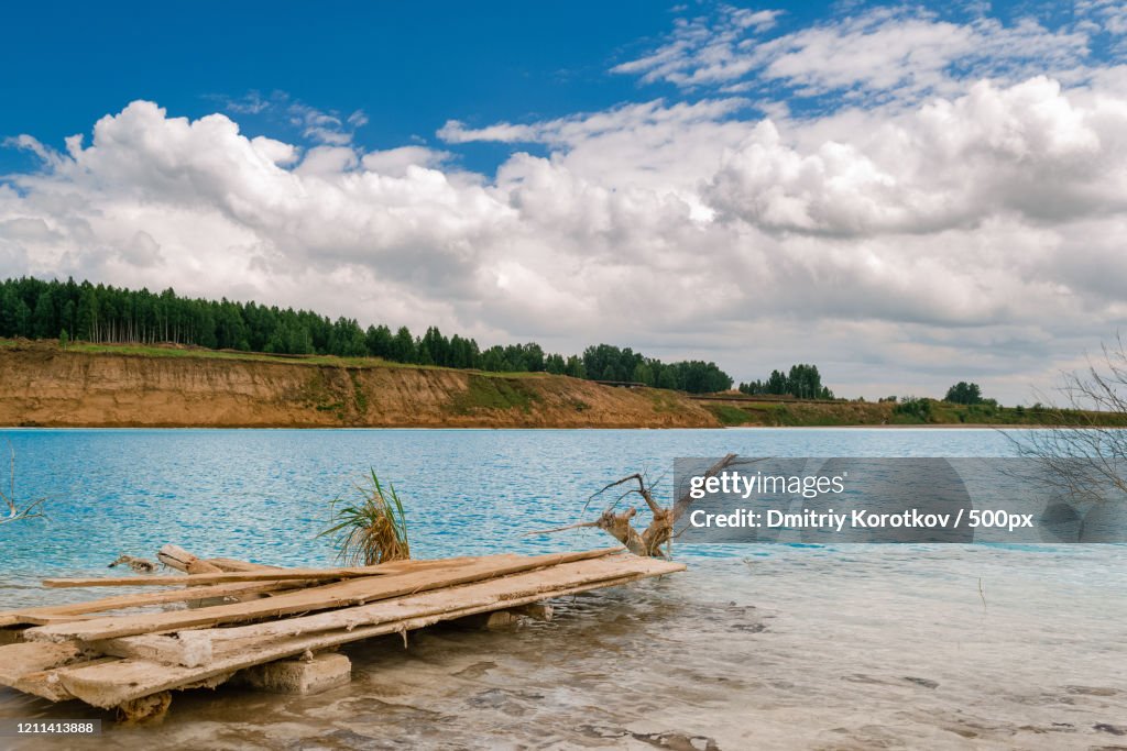 Polluted lake, Novosibirsk, Russia