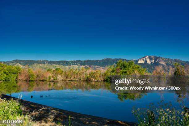 landscape with washoe lake under clear sky, carson city, nevada, usa - carson city ストックフォトと画像
