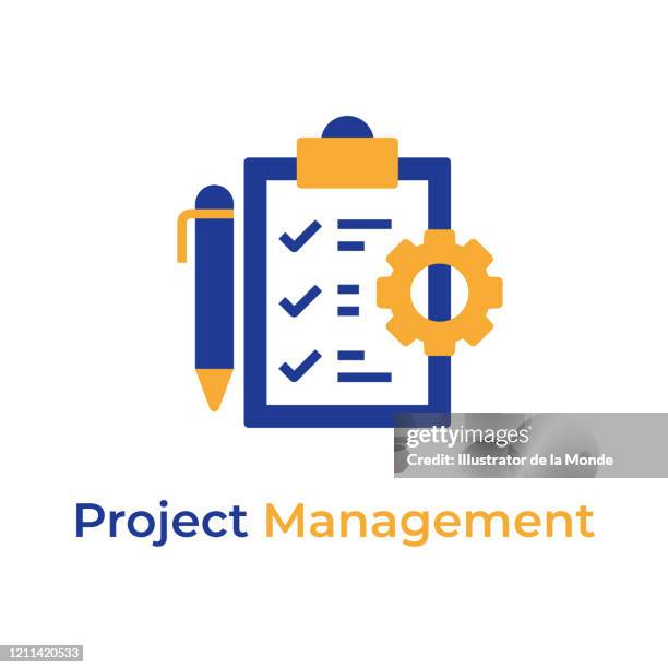 project management color icon - project management stock illustrations