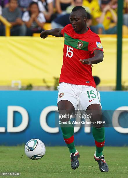 Danilo of Portugal controles the ball during the FIFA U-20 World Cup 2011 quarter final match between Portugal and Argentina at Estadia Jaime Moron...