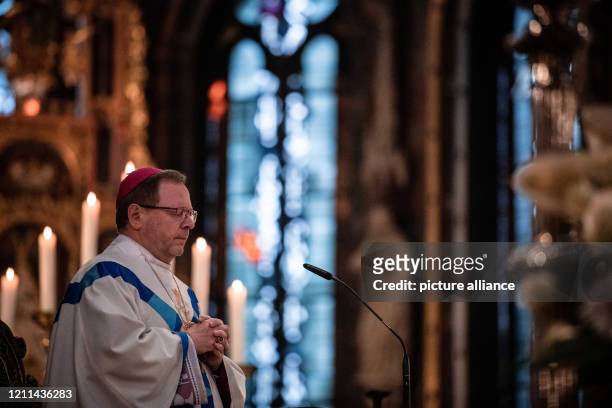 May 2020, North Rhine-Westphalia, Kevelaer: Georg Bätzing, Bishop of Limburg and Chairman of the German Bishops' Conference, preaches during the...