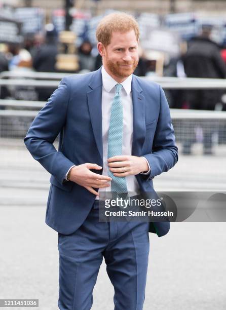 Prince Harry, Duhcess of Sussex attends the Commonwealth Day Service 2020 on March 09, 2020 in London, England.