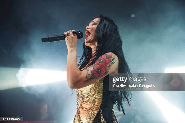 Finnish singer- songwriter Tarja Turunen performs on stage at Sala But on March 09, 2020 in Madrid, Spain.