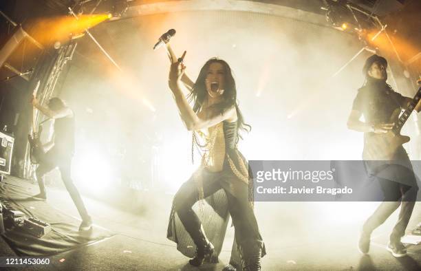 Finnish singer- songwriter Tarja Turunen performs on stage at Sala But on March 09, 2020 in Madrid, Spain.