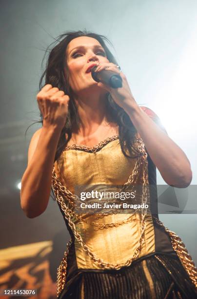 Finnish singer- songwriter Tarja Turunen performs on stage at Sala But on March 09, 2020 in Madrid, Spain.