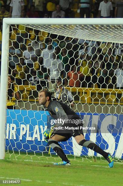 Mika, from Portugal, in action durging the penalty shoot out the match between Argentina and Portugal as part of the U20 World Cup Colombia 2011 at...