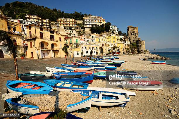 boats of cetara, amalfi coast, italy - cetara fotografías e imágenes de stock