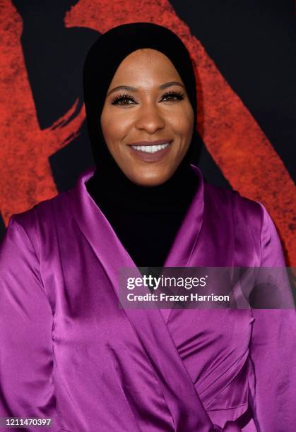 Ibtihaj Muhammad attends the premiere of Disney's "Mulan" at Dolby Theatre on March 09, 2020 in Hollywood, California.