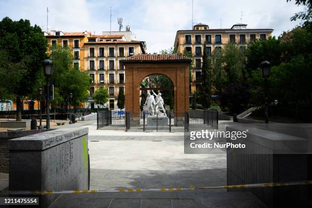 Streets and monuments in Madrid, Spain, on May 1, 2020empty during the confinement decreed by the Spanish government by COVID-19.