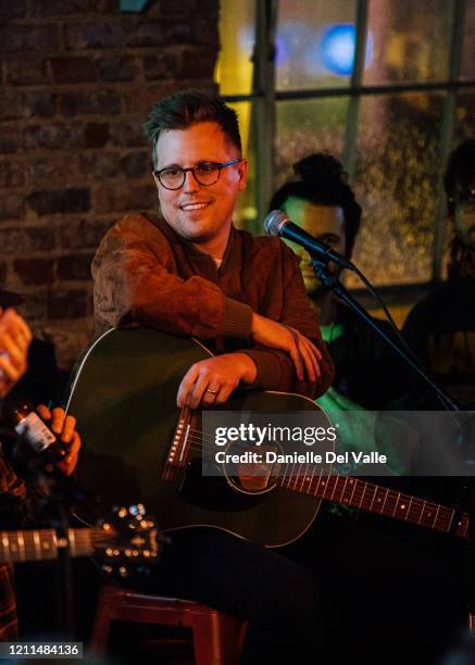 Andy Albert performs onstage for Whiskey Row's tornado relief concert hosted by Mitchell Tenpenny & friends at Dierks Bentley’s Whiskey Row on March...