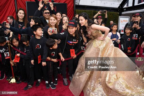 Liu Yifei attends Disney's "Mulan" World Premiere - Red Carpet - Fan Pen at Dolby Theatre on March 09, 2020 in Hollywood, California.
