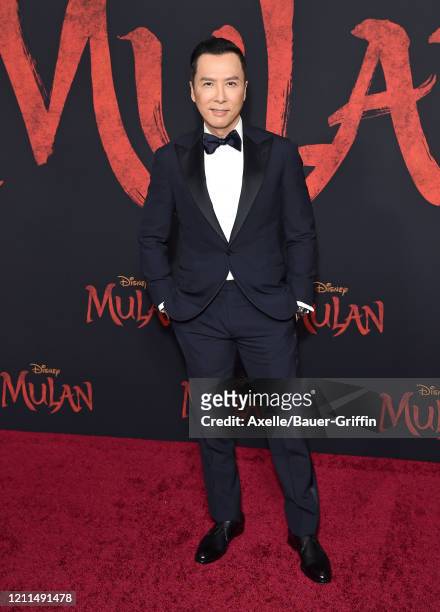 Donnie Yen attends the premiere of Disney's "Mulan" on March 09, 2020 in Hollywood, California.