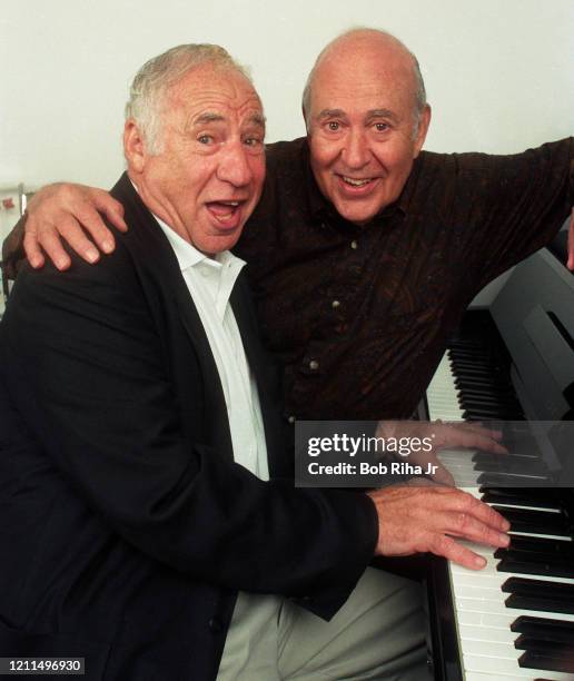 Longtime friends Mel Brooks and Carl Reiner at Culver Studios, September 17, 1997 in Culver City, California.