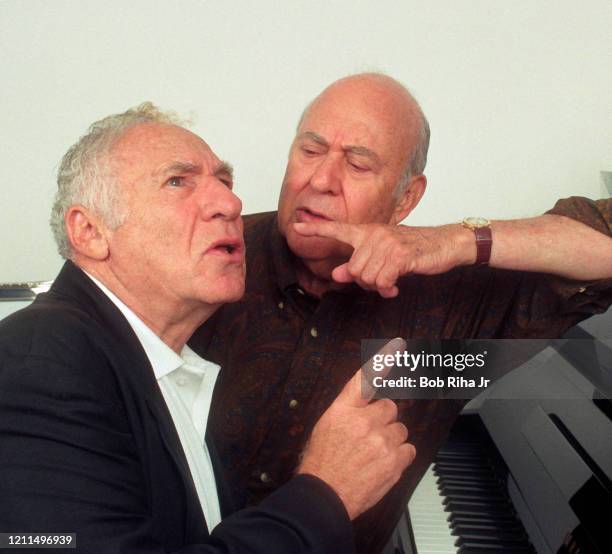 Longtime friends Mel Brooks and Carl Reiner at Culver Studios, September 17, 1997 in Culver City, California.